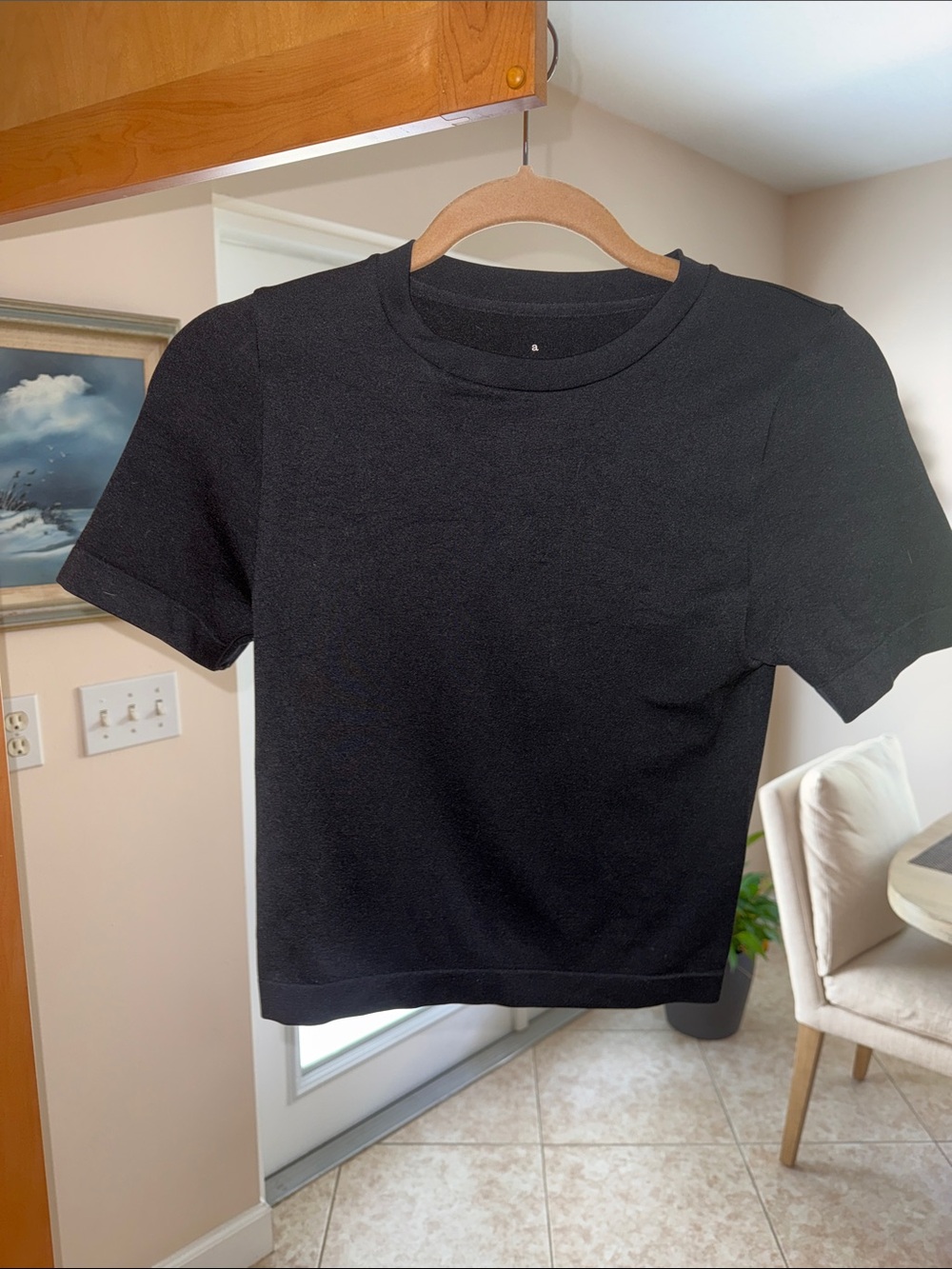 a new day Black Crewneck Tee